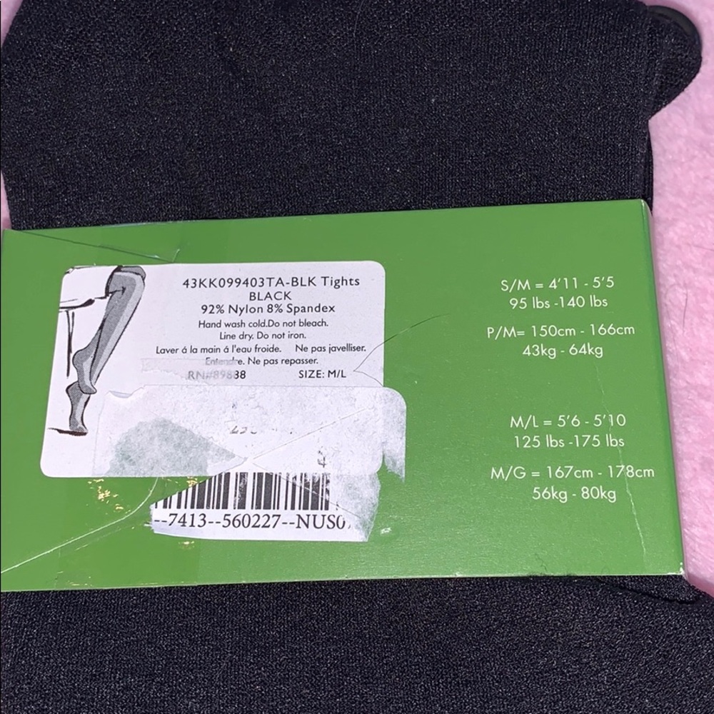 Kate spade New York women’s black tights size m/l - Picture 3 of 3